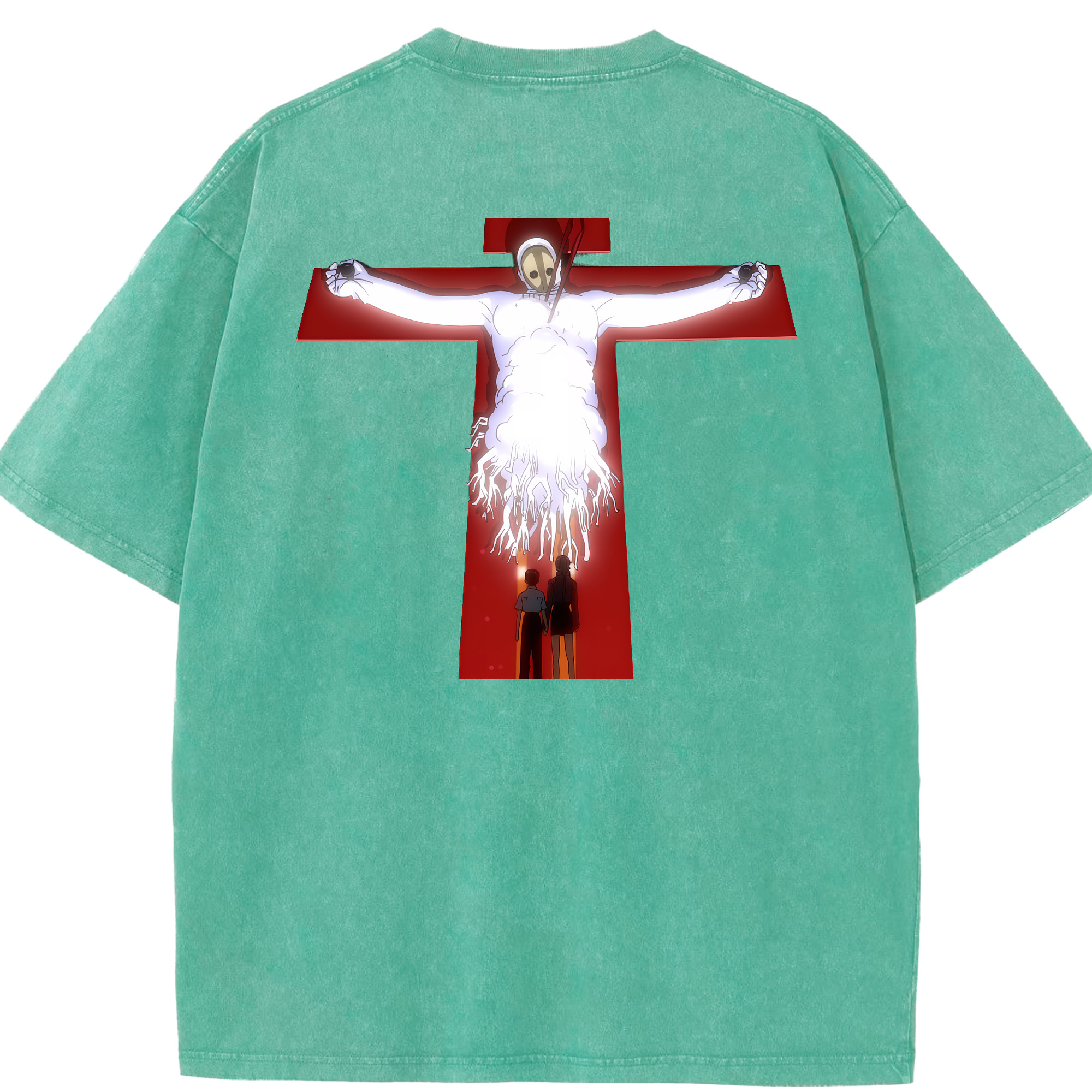 （画像用） EVA 新世紀エヴァンゲリオン 綿100% ヴィンテージ風 半袖Tシャツ（背面プリント）